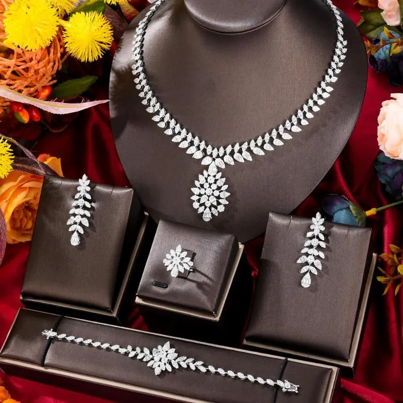Necklace Earrings Set GODKI Delicate UAE 4pcs Bridal Zirconia Sets For Women Wedding Party Dubai Nigeria CZ Crystal Jewelry Gift