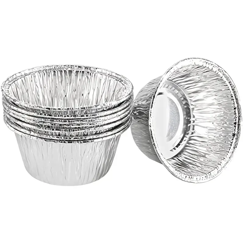 10 Pcs/20 Pcs/50 Pcs 3.2in Ronde Ramekins Muffin Cups Tin Folie Cupcake Pannen Wegwerp Aluminium folie Cups, Vriezer Oven Veilig