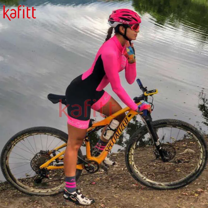 Cykelkläder sätter Kafit wlong hylsa cykelkläder passar kvinnors jumpsuit mountainbike cykelkläder tröja macaquinho ciclismo femininohkd230625