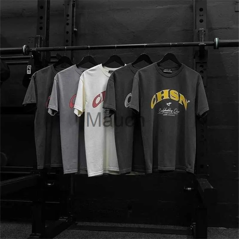 T-shirt da uomo CHST Uomo Oversize Allentato Comodo Maglietta sportiva Estate Cotone Palestra Fitness Bodybuilding Allenamento Camicie Maniche corte T-shirt Top J230625