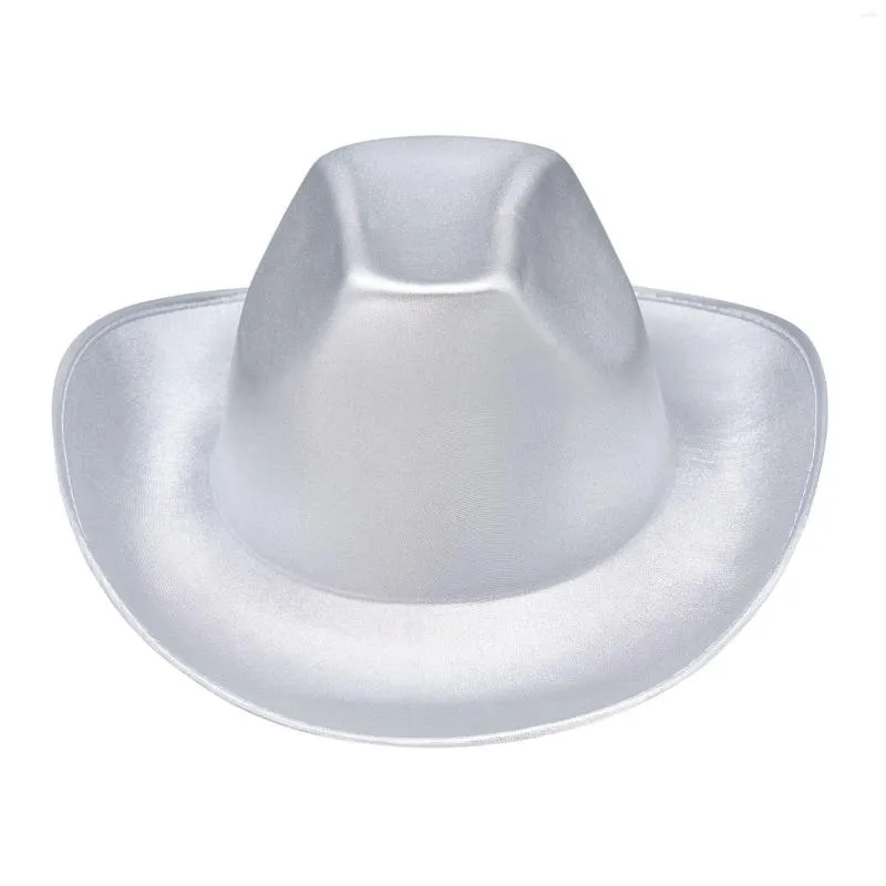Berets Adults Western Cowboy Hat Solid Color Shiny Cowgirl For Women Men Wedding Carnival Rave Party Costume Accessories