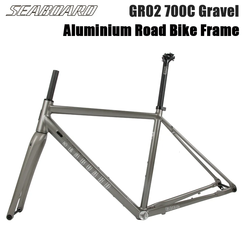 Car Truck Racks Seaboard Road Bike Frame GR02 Gravel Off-Road Disc Brake Frame da Liga de Alumínio 700C Eixo do Cilindro com Garfo de Carbono 230621