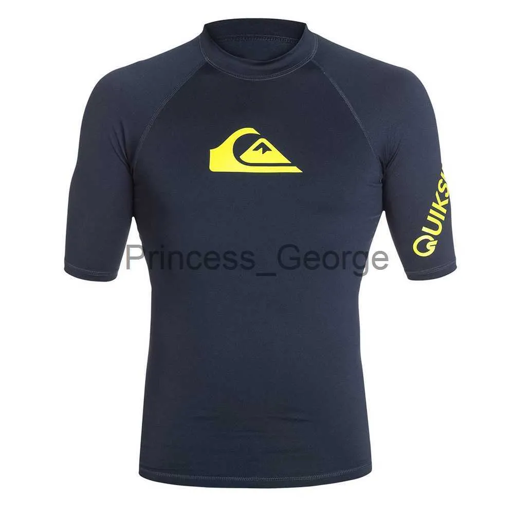 Costumi da bagno da uomo Costume da bagno da uomo Manica corta Maglietta da nuoto Spiaggia Protezione UV Camicia Costumi da bagno Rash Guard Surf Costume da bagno da immersione Surf Rashguard x0625