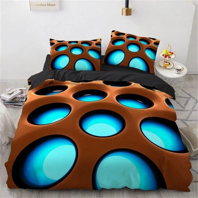 Set di biancheria da letto Copripiumino a nido d'ape 3D Set di biancheria da letto geometrica astratta Copripiumino in microfibra con federe Re per bambini Decor per adulti 230625