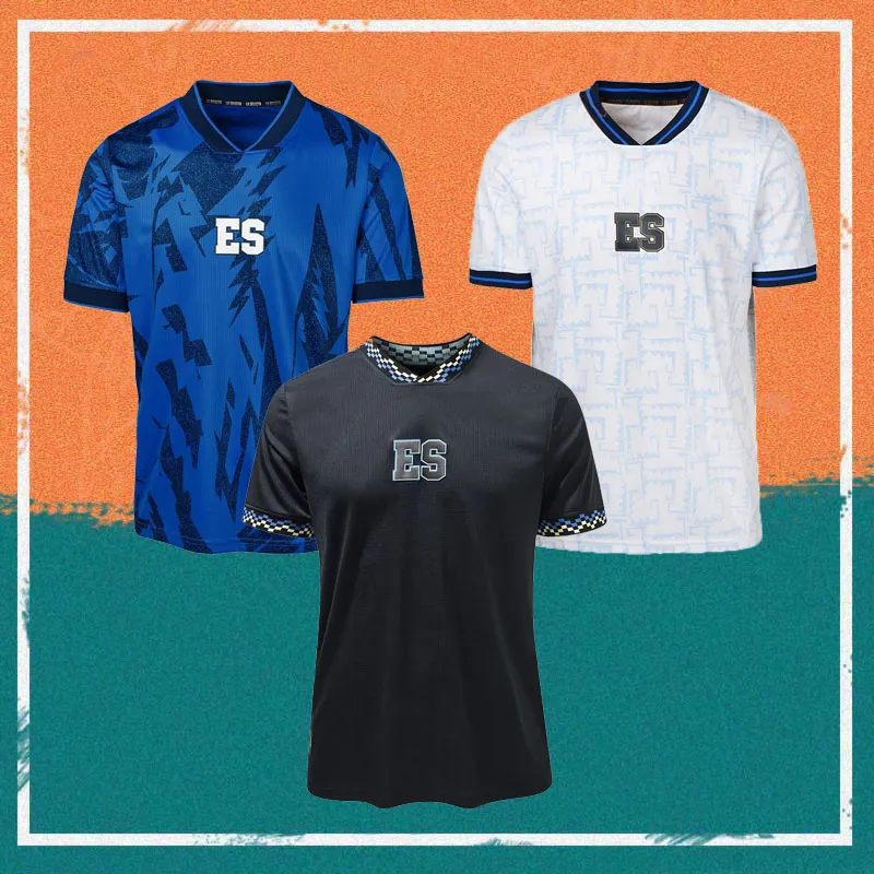 2023 El Salvador Gold Cup maglie da calcio 23/24 casa blu trasferta bianca nazionale maglia da calcio manica corta divisa da calcio personalizzata