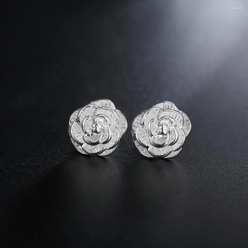 Pendientes de tuerca Flor de plata de ley 925 para mujer Accesorios de joyería de calidad de lujo Venta al por mayor Joyería GaaBou