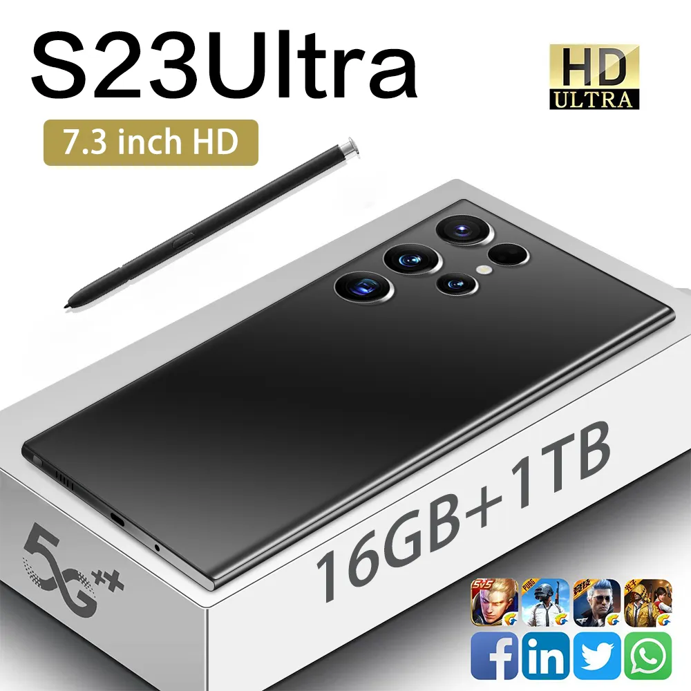 Teléfonos celulares Sansug S21 S22 S23 red 5G ultrarrápida 8 12G 512GB pantalla de almacenamiento de alta definición le permite disfrutar de la diversión de la tecnología moderna en la tendencia de los tiempos