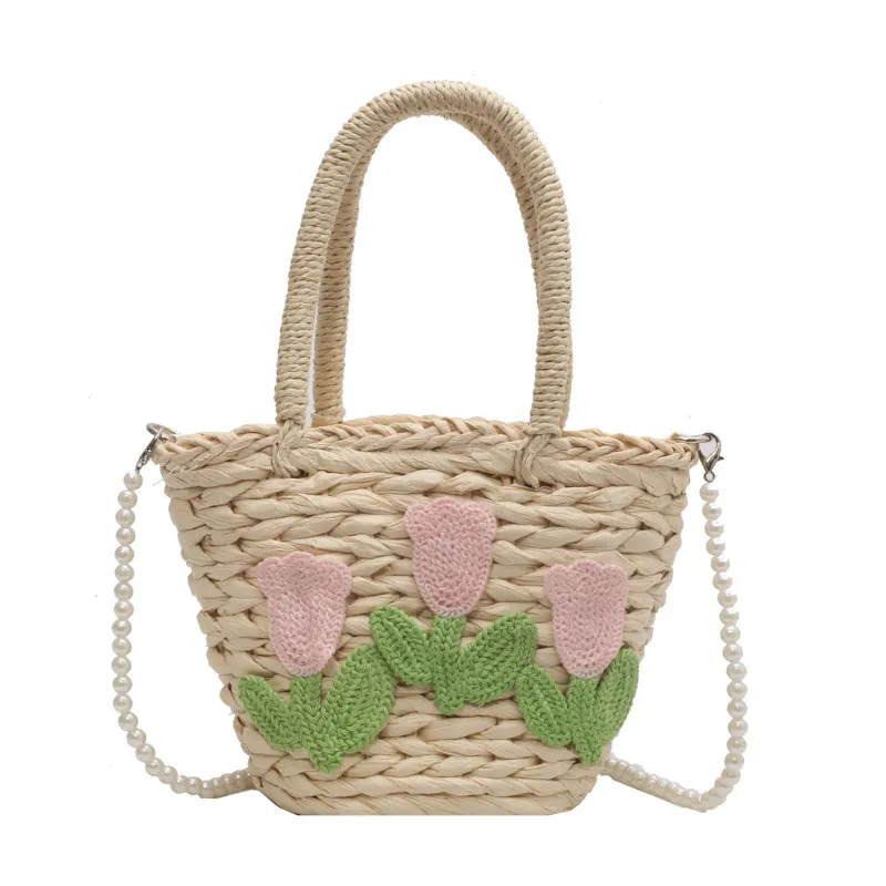 Borsa A Tracolla In Paglia Intrecciata Cachi – 29x23x6 Cm, Chiusura Lampo, Tracolla In Pelle Regolabile, Per Spiaggia E Shopping