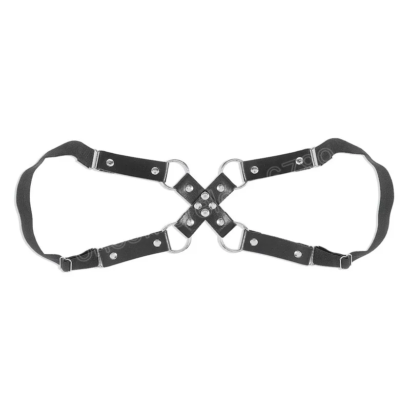 Sexy Anneau Rond Élastique X Forme En Cuir Ceinture Jambe Accessoires Fille Femmes Noir Gothique Punk Cuisse Jarretière Corps Bijoux