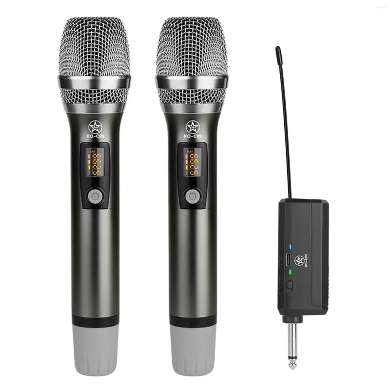 Microphones Microphone sans fil universel 1 glisser 2 segment en U portable FM pour spectacle de scène de karaoké en plein air