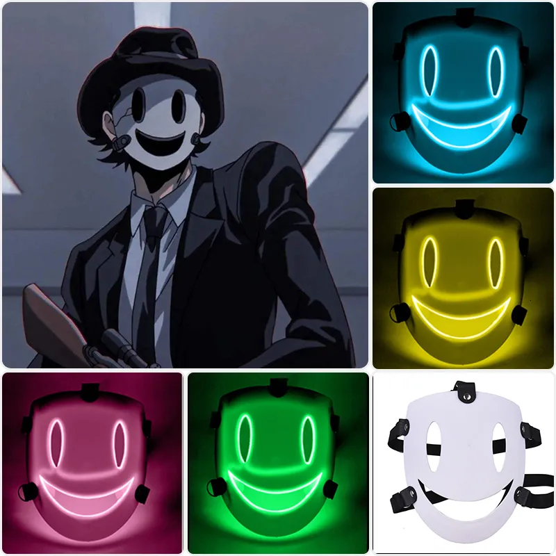 Party Masks Anime High Invasion LED Mask Neon Luminous Kuon Cosplay Mask Halloween Party Decoration Masquerade Party LED MASKS 230625