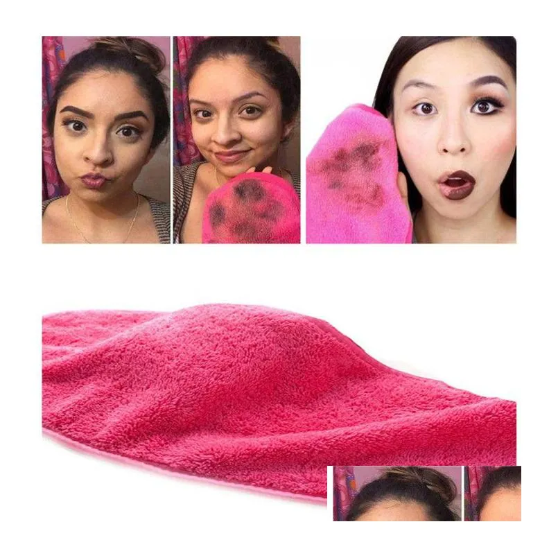 Make-up Remover Herbruikbare Microfiber Gezichtsreiniging 4 Kleuren Handdoeken Doek Pads 40X17Cm Schoonheid Wassen Gereedschap 10Pcs drop Levering Gezondheid Dha7C