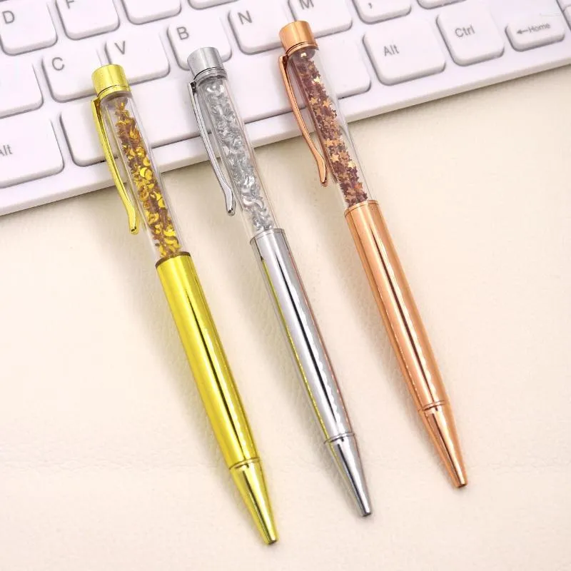 Creative Fun Cute Ball-point Pen Metal Rotary Crystal Signature Student Stationery Gifts School Supplies