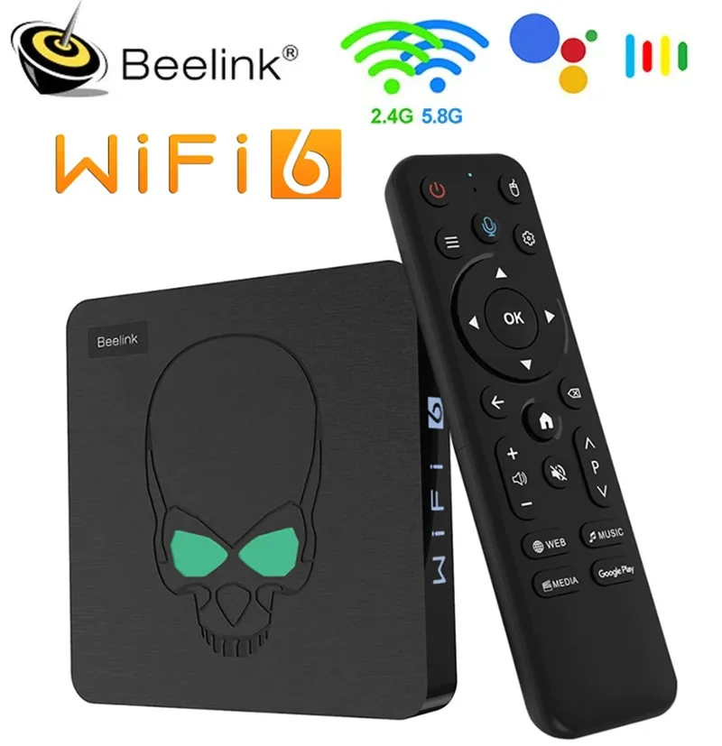 Beelink GT King WiFi6 Smart TV Box Android 9.0 Amlogic S922X رباعي النواة 4GB 64GB TVBOX BT4.1 1000M LAN 4K ST TOP BOX