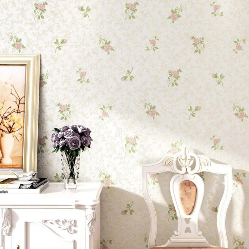 Wallpapers Non Woven Wallpaper Fresh Small Flower Garden Warm Romantic Girl's Room Wedding Bedroom Living W221