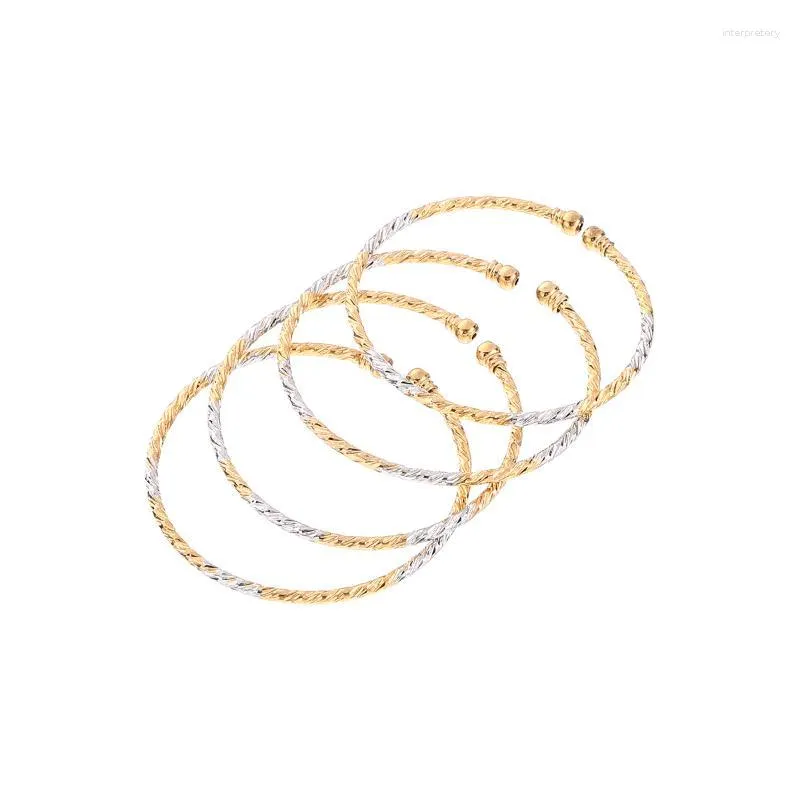 Bracelet 4 Pcs Or Bijoux Éthiopiens Ouvrable Dubaï Bracelets Femmes Hommes Filles Bracelets Africain Européen Éthiopie Mariée Cadeaux De Mariage Melv22