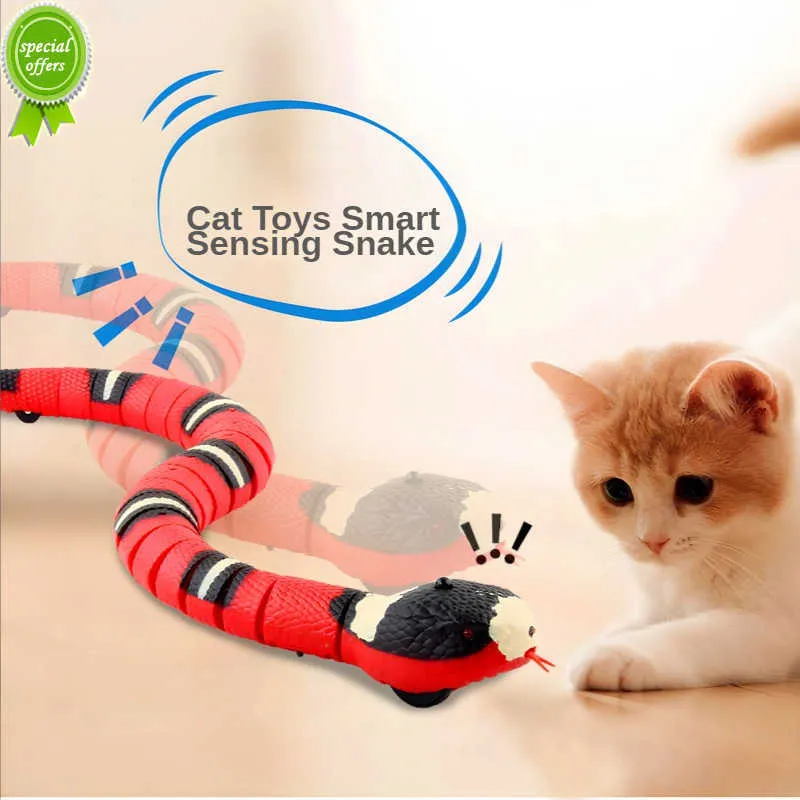 Katze Interaktives Spielzeug Smart Sensing Schlange Elektrische Trickster Katze Spielzeug USB Lade Katze Zubehör Für Pet Hunde Spiel Spielen Spielzeug