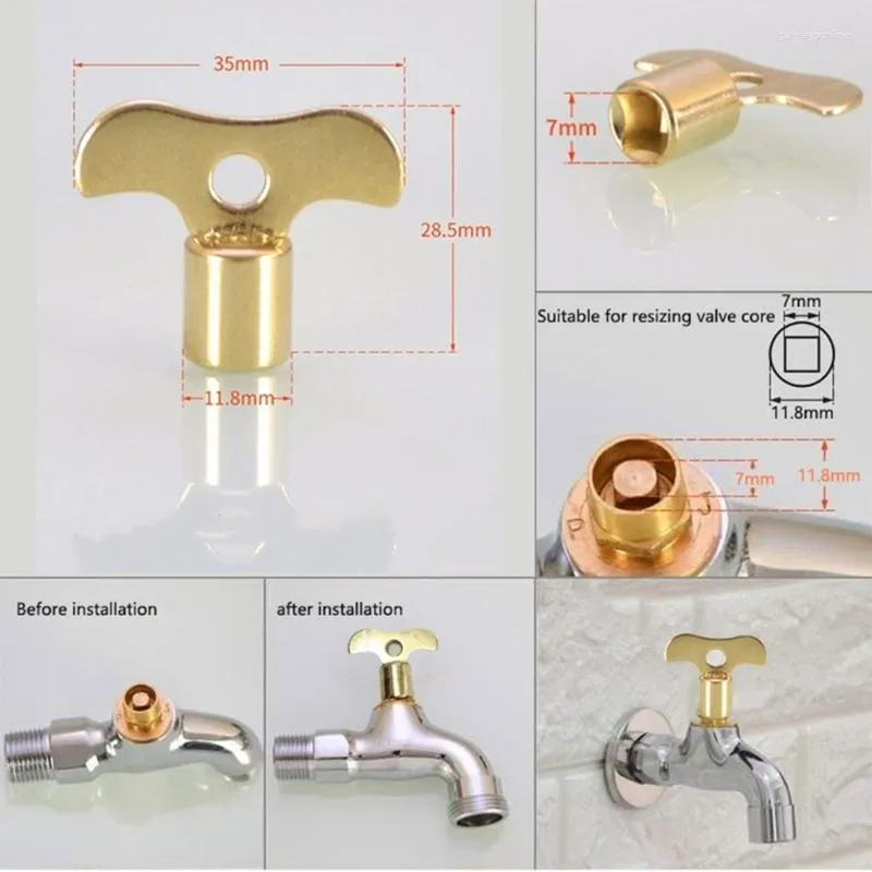 Kitchen Faucets C7AD Square Socket Brass Radiator Keys Plumbing Bleeding For Water Tap