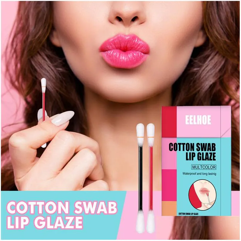 Lip Gloss 20Pcs/Set Microbrush Long Lasting Waterproof Disposable Brushes Cotton Swab Lipsticks Korean Cigarette Case Lipgloss Drop Dh7Um