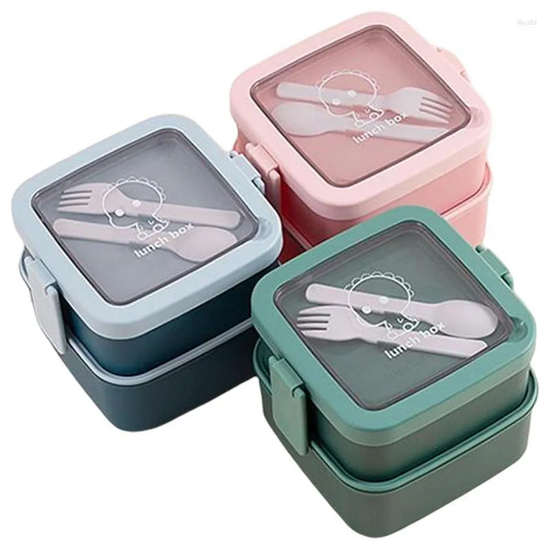 Servies Sets Lunch Containers Voor Volwassenen Ortable Box Magnetron Veilig Plastic Bento Saus Stapelbare Salade Fruit Container