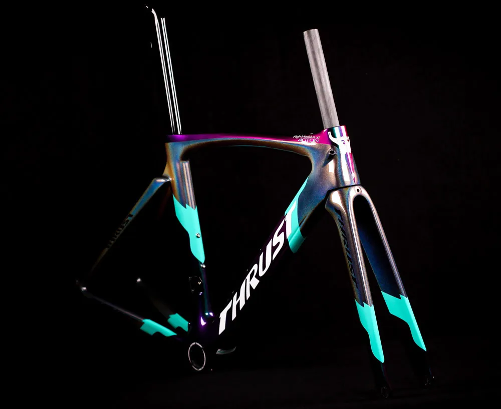 Bilbilsställen till försäljning Tryck cykel Kolväg Ram Aero Cyclocross Roadbike FrameSet Chameleon Färg 2 år Garanti Bike Frame Framework 230621