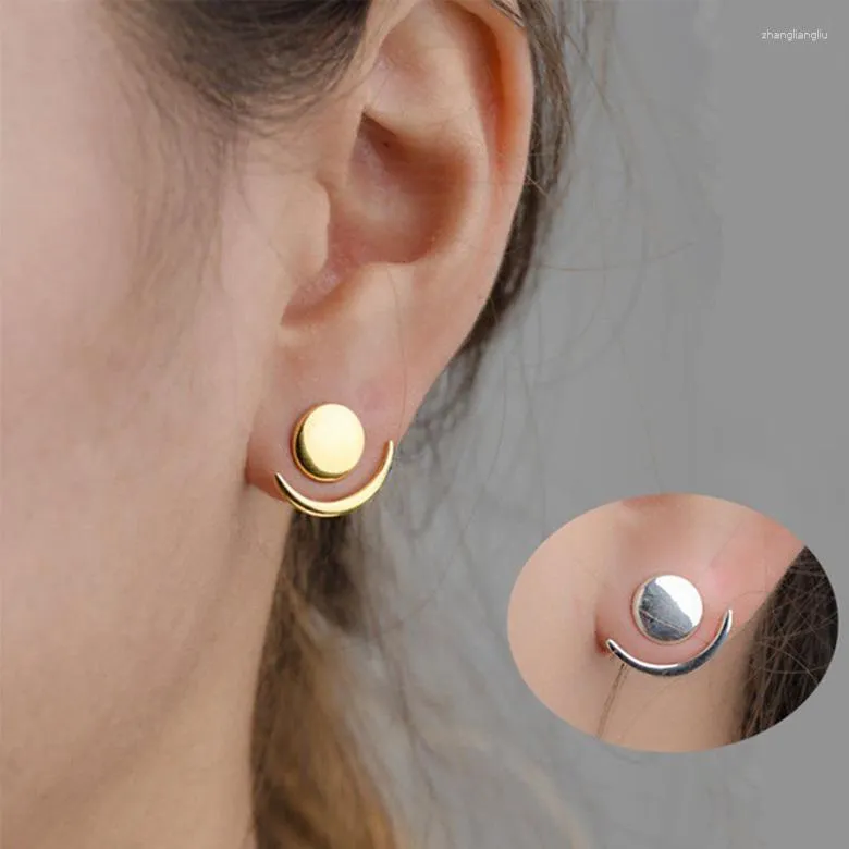 Ohrstecker Damen Stern Mond Unregelmäßige Geometrie Ohrstecker Silber Farbe Valentinstag Geschenke Exquisiter Schmuck