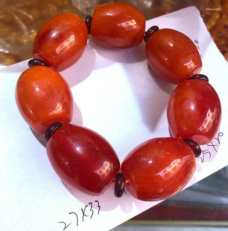 Bangle Hoo 27x33mm BEAUTIFUL RED BALTIC AMBER Old Beeswax Big Size Bracelet CertificateBangle BangleBangle