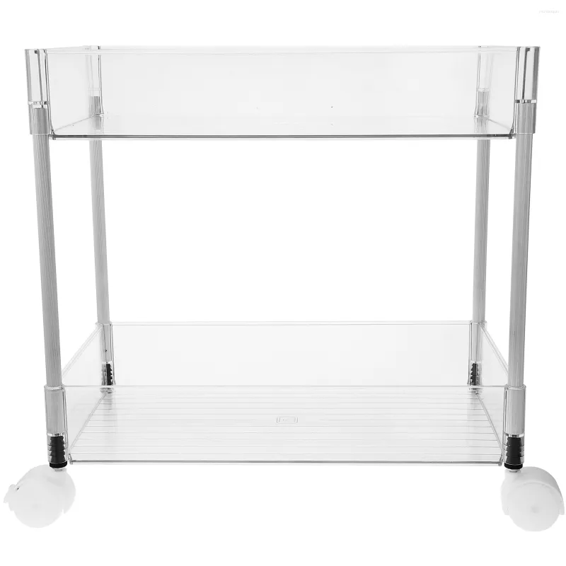 Hooks Multi-layer Storage Rack Rolling Cart Clear Organizer Box Sundries Case The Pet Wheel