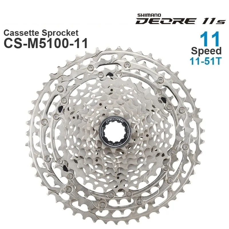 Freewheels Freewheels Chainweels Shimano Deore M5100 11 В кассета Sprocket CS M5100 11 11 Speed ​​Hyperglide для MTB Bike Оригинальные детали 230621