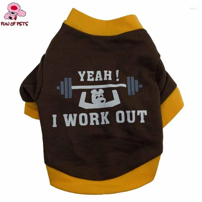 Dog Apparel 2023 Fashion Spring And Autumn Stylish Weight Lifting Pattern T-Shirt Dogs Clothing For Pets Puppy Clothes