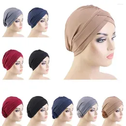 Ethnic Clothing Flower Muslim Inner Cap Hijab For Women Solid Color Bonnet Strech Underscarf Head Scarf Turban Hat Islam Ready To Wear