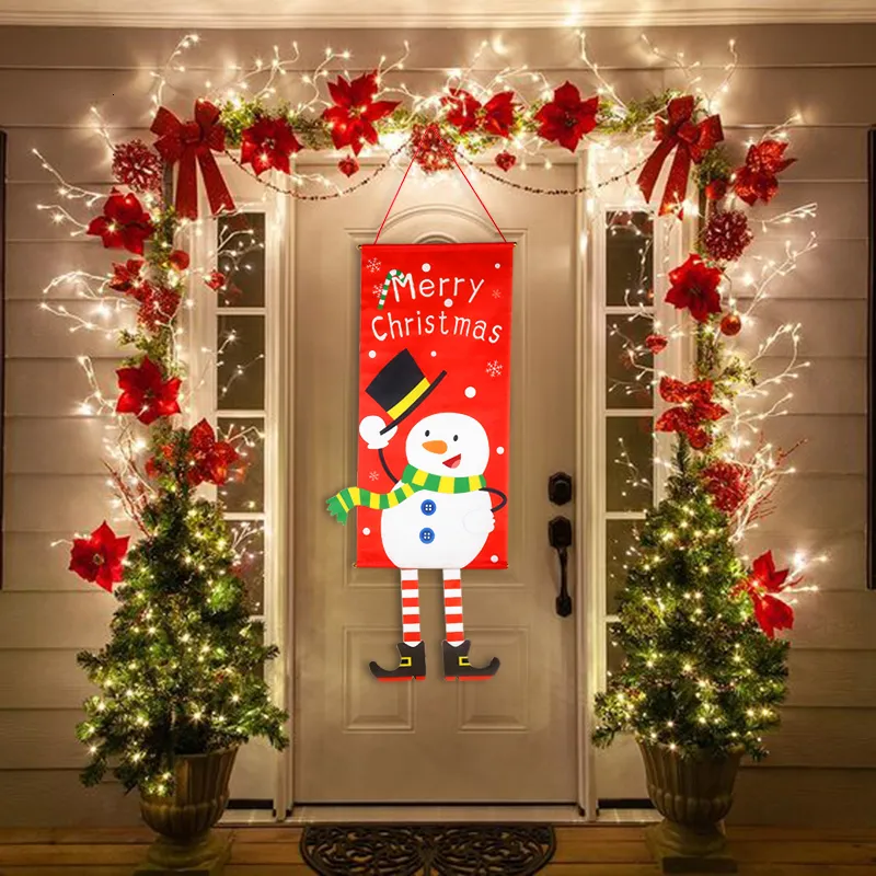 Jogos de novidades Decorações de feliz natal para enfeites de casa guirlanda noel placa de varanda decoração de porta de natal pano pendurado navidad ano 230625