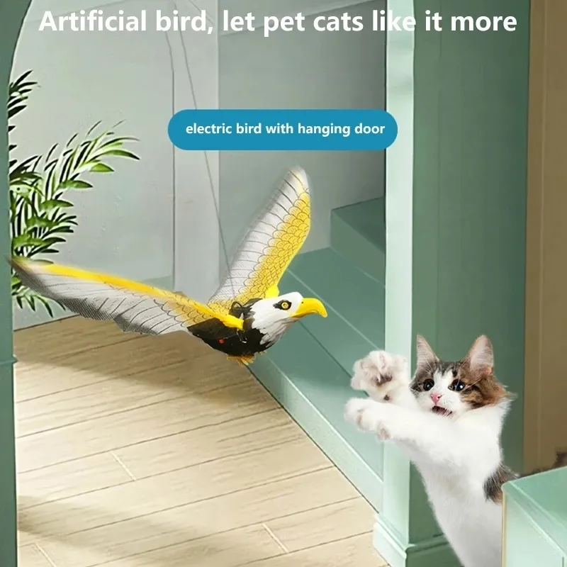 Interactifs pour Chats - Jouet pour Chat Gazouillant, Jouet Interactif pour Chat en Forme D'oiseau Gazouillant | en Forme d'animaux À Piles, d'exercice pour Chats avec 6 Sons D'an