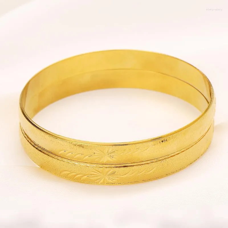 Bangle Dubai Afrikaanse Goud Kleur Gesloten Armbanden Voor Vrouwen Meisjes Armbanden Saudi Arabië Sieraden Ethiopische Bruid Huwelijkscadeau Melv22