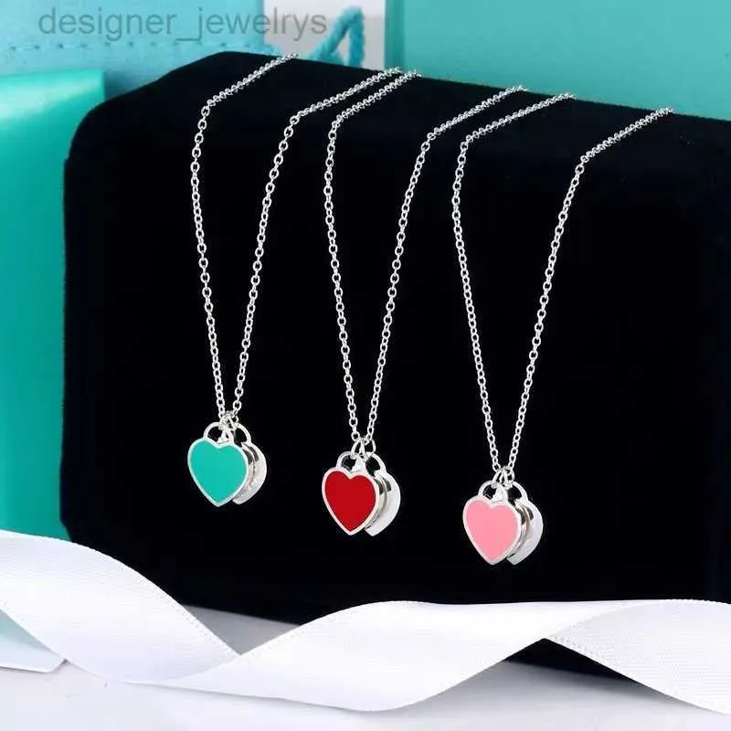 Designer Jewelry LOVE Heart Pendant Necklaces for women 925 silver Necklace Luxury Bracelet man Clavicle chain with Original box