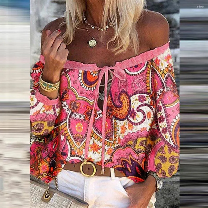 Damesblouses Blouse Sexy Bohemen Off Shoulder Shirt Comfortabel Dames Flare Mouw Zomer Streetwear