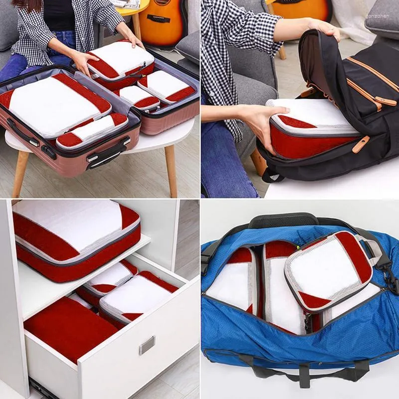 Organisateur de valise, lot de 6 sacs pack avec compression, cubes de  rangement pour