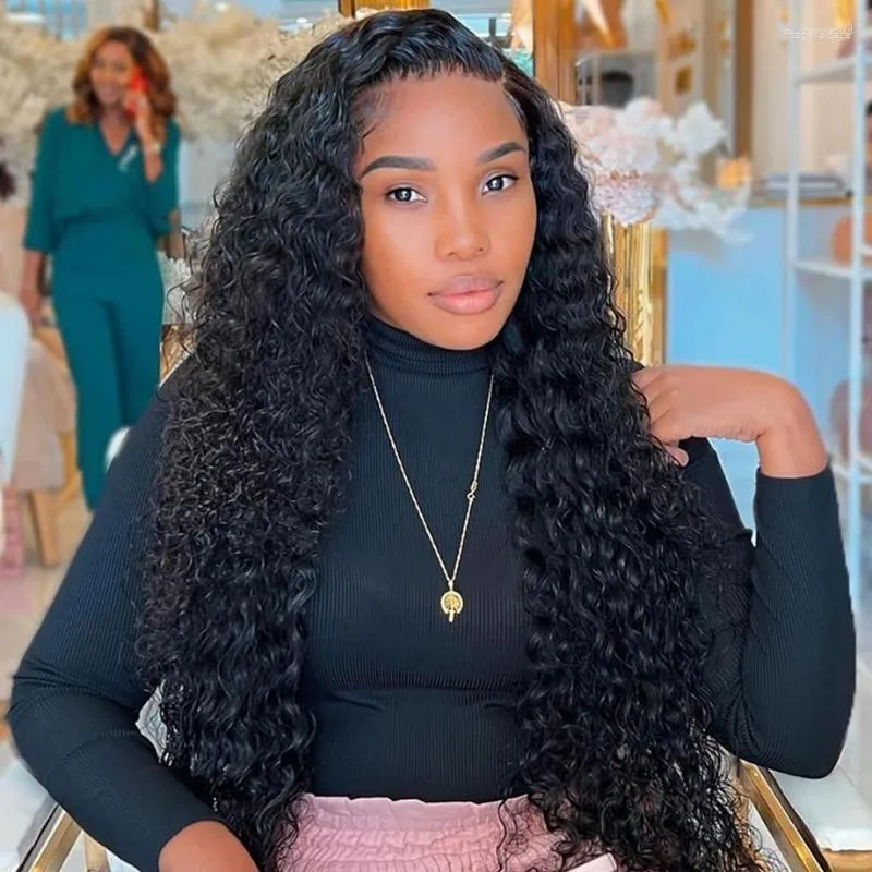 Water Wave Lace Front Wig Full Lace Front Human Hair Wigs For Black Women  30 34 Inch HD Wet And Wavy Loose Deep Wave Frontal Wig