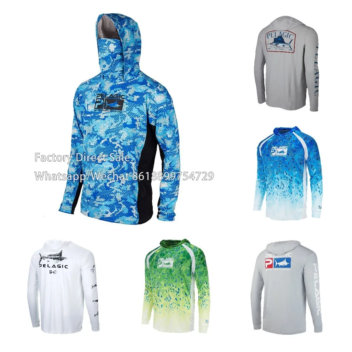 Andra idrottsartiklar Pelagisk fiske skjorta upf 50 fisk hoodies cap uv skydd långärmad tröja camisa pesca angeln bekleidung fiske toppar redskap 230625