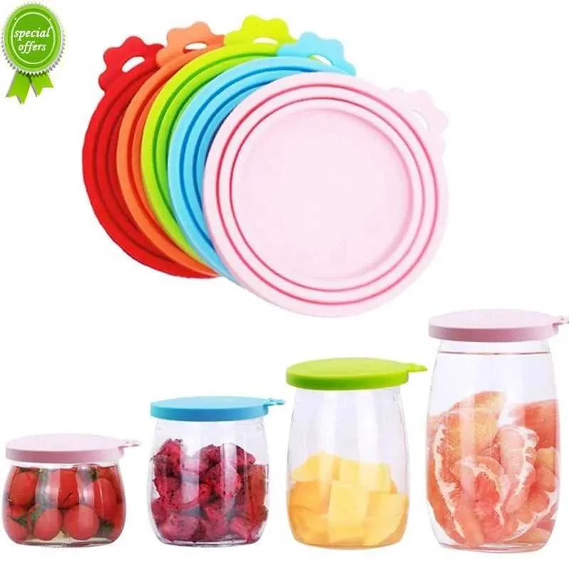 Nuovo 3 in 1 riutilizzabile cibo per animali può copertura in silicone conservazione degli alimenti mantenere fresco tappo di latta coperchio sigillo copertura forniture per animali domestici per 8,9 cm/7,3 cm/6,5 cm