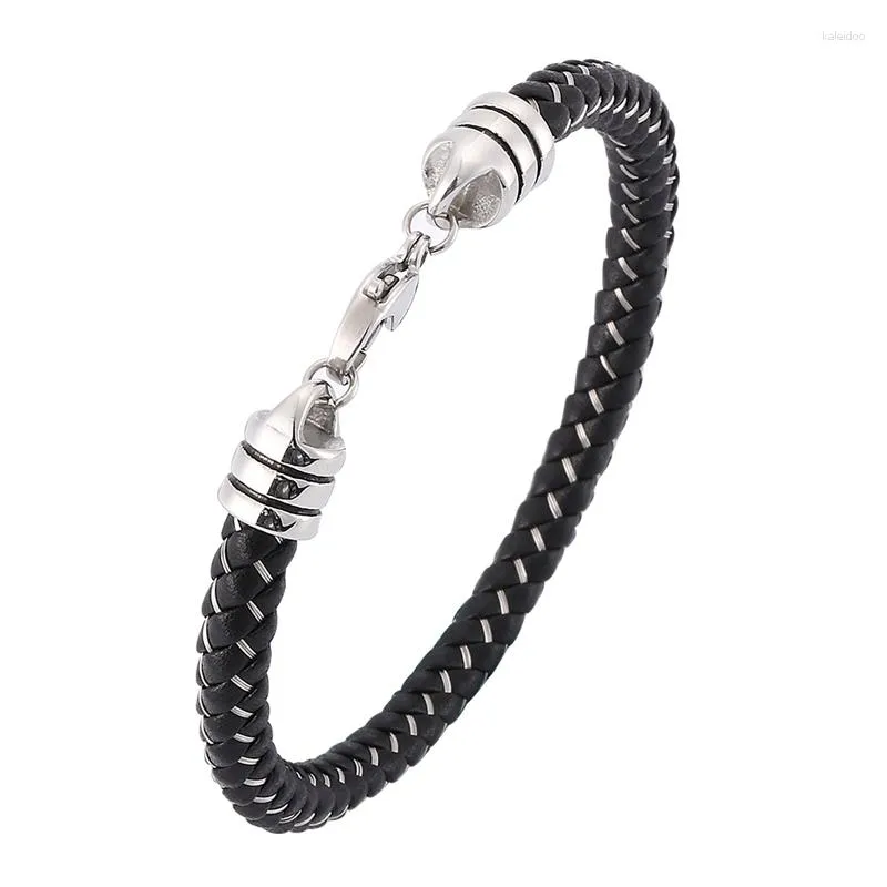 Bracelets de charme EST Mélange Bracelet en cuir fil tressé pour les femmes Bijoux Bijoux Trends S.Steel Boucle femelle Punk Male Sp0381