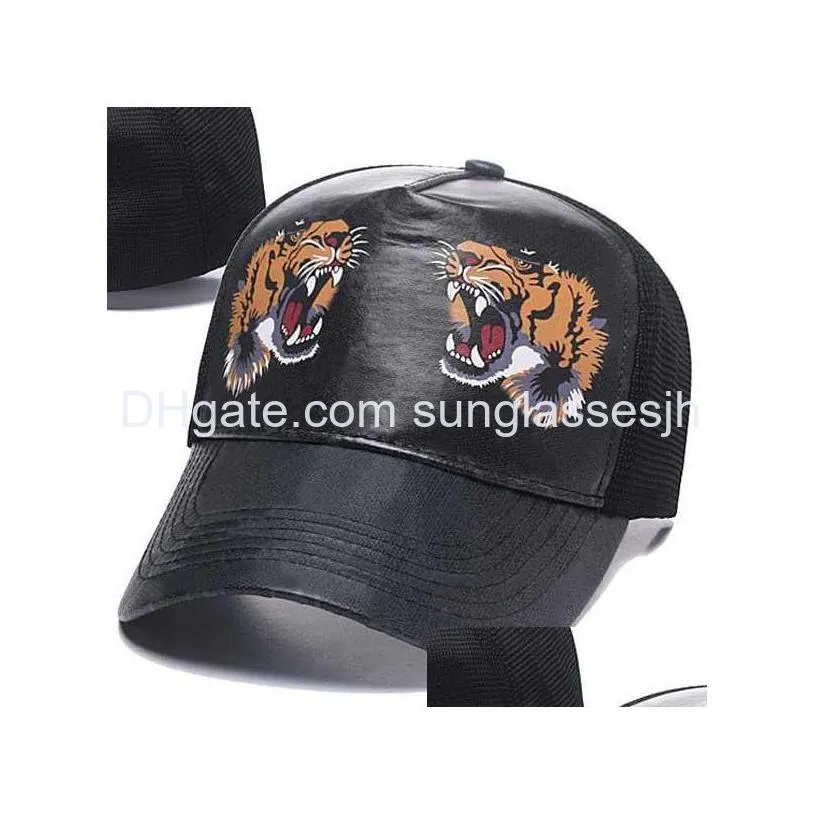 brand designer snapbacks tiger head hats bee snake mesh hats fitted hats embroidery adjustable football basketball flex beanies flat hat hip hop sport outdoors