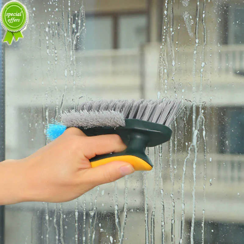 Nouveau 4 en 1 carrelage et coulis brosse de nettoyage coin épurateur brosse outil baignoire carrelage épurateur brosse épurateur de sol pour le nettoyage de la salle de bain