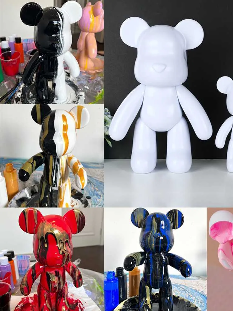 DIY Fluid Bear Painting Kit Pet Animals Hand Painting For Kids, Perfect  Parent Child Toy Gift, Graffiti Bearbrick Statue, Home Decor And Handicraft  Decoration From Mhck, $5.88