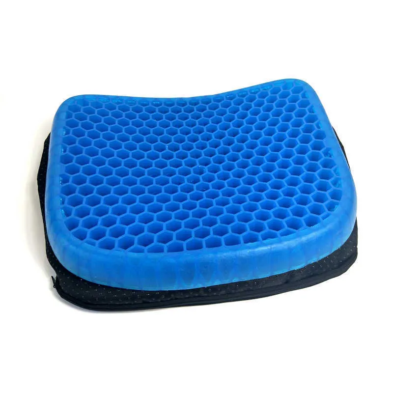 Muebles de campamento Antideslizante Suave Silla de pesca al aire libre Cojín de asiento Cojín de masaje cómodo Cojín de asiento de barco de pesca Cojín de gel con bolsa de cubierta negraHKD230625