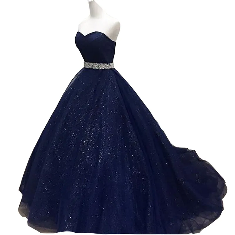 Robe Longue Bleu Marine City Triangles - Style Formel élégant Avec Détails Gemmes - Taille 3, Occasion Très Bon état