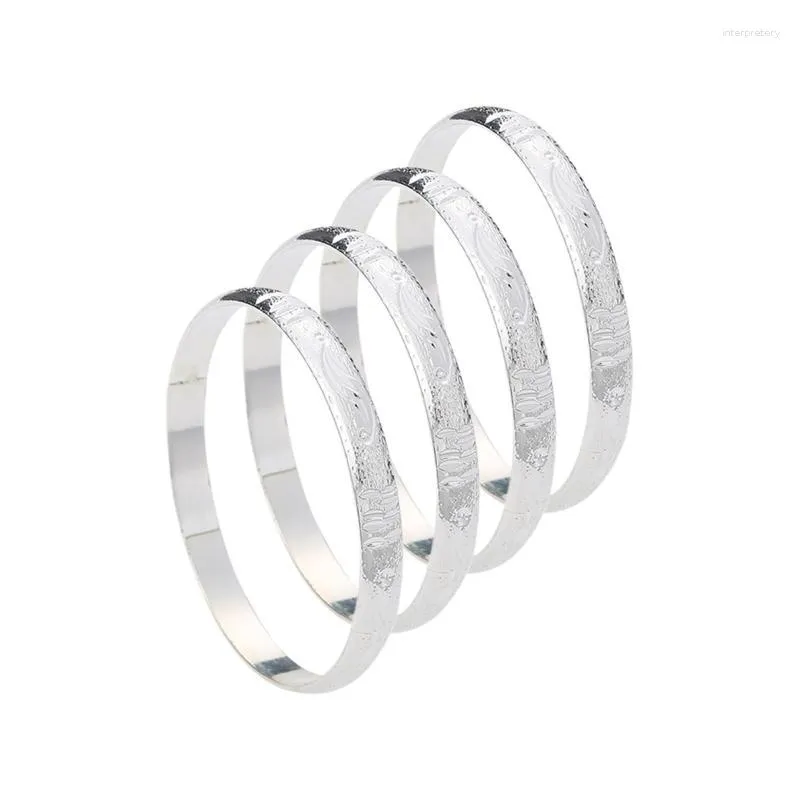 Bileklik Afrika Yıldönümü Kutlaması 4pcs Gümüş Kaplama Kadınlar İçin Açılabilir Bangles Dubai Ramazan Cazibesi Takı Melv22