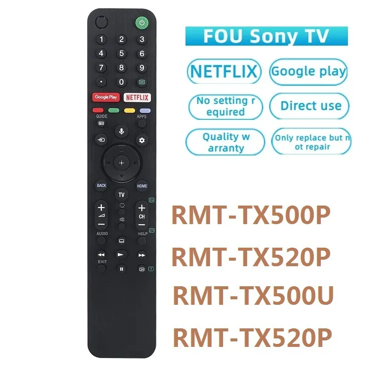 RMF-TX500P RMF-TX520U RMF-TX500U RMT-TX520P TX520B Netflix заменил голосовой пульт для Sony Smart TV XBR-43X800H XBR-49X800H XBR-65X900H