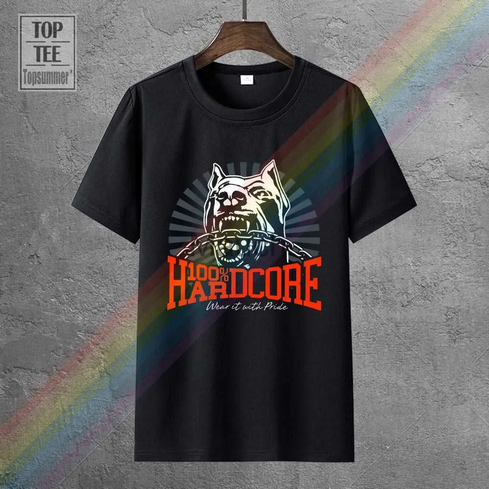 T-shirts pour hommes 100 Hardcore TShirt Dog1 Bla Gabber Techno Partyoutfit Nouveau 2018 Hot Summer Casual T-shirt Impression Top Tee Plus Size J230625