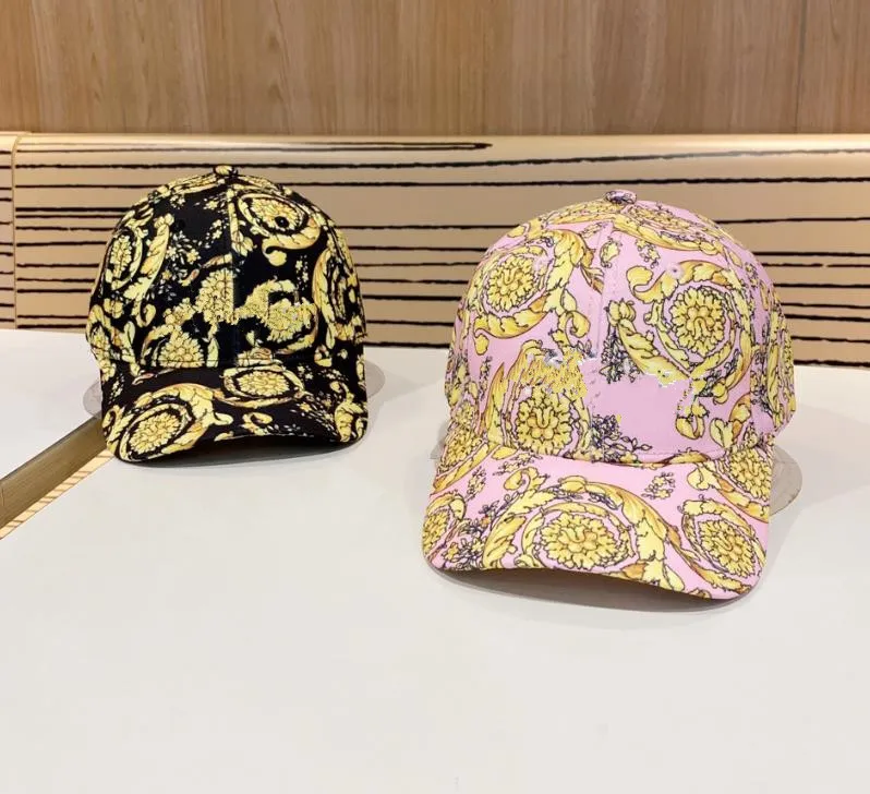 2023 Designer Floral Printed Gold Baseball Cap For Men And Women